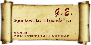 Gyurkovits Eleonóra névjegykártya